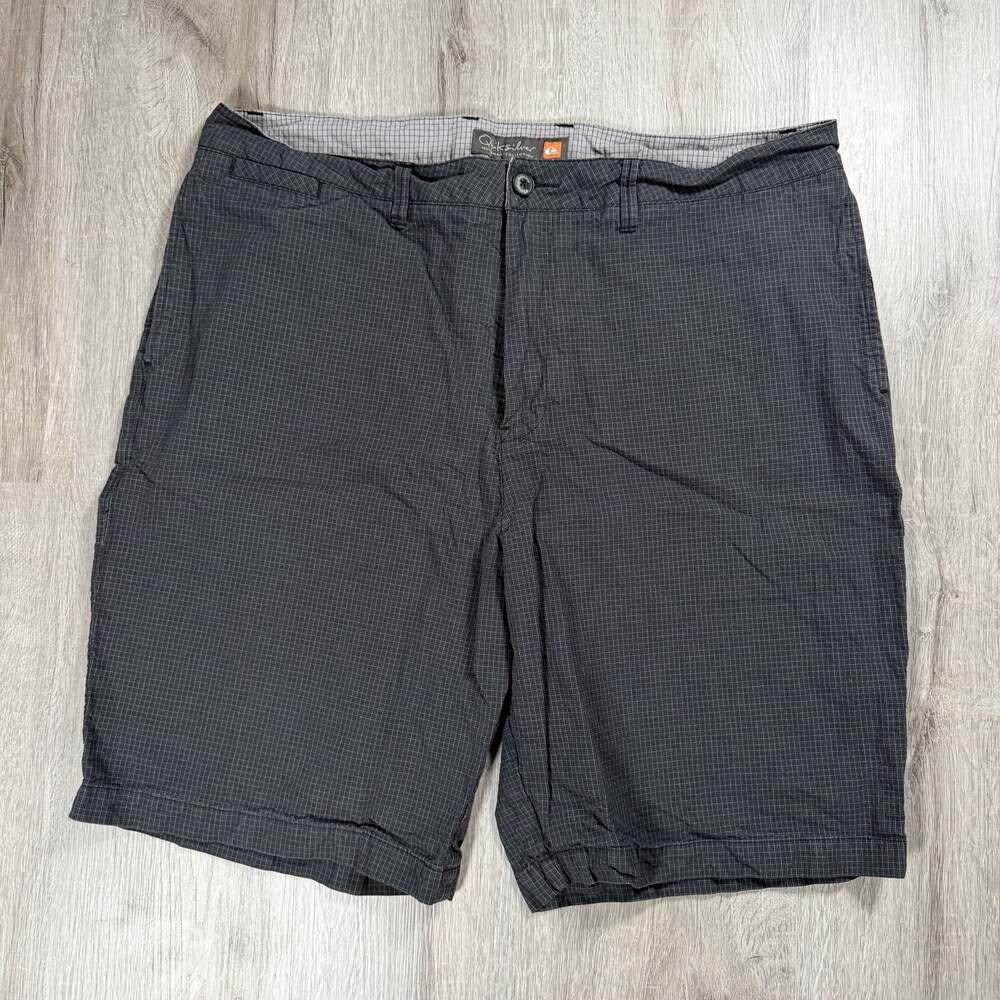 Quiksilver Waterman Collection Men's Grey Mini-Check Casual Shorts Size 38